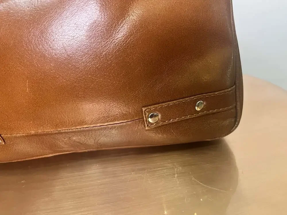 Ashwood Polished Brown Genuine Leather Backpack Cognac Stag Logo Pockets Travel